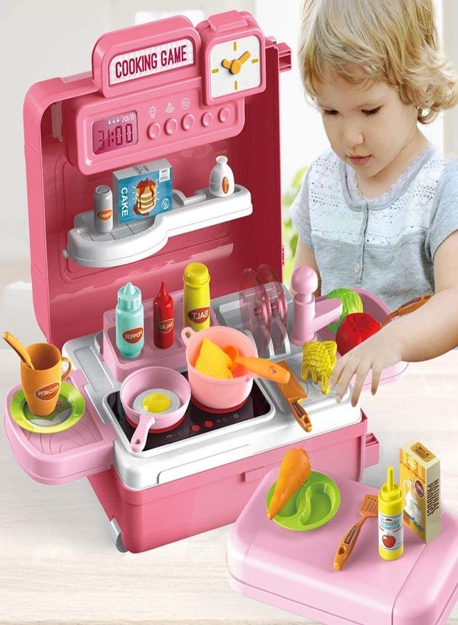 TWISHA ENTERPRISE 41 Piece Pretend Play Kitchen Set for Kids Girls with Kitchen Accessories Set Realistic Lights & Sound - Image 5